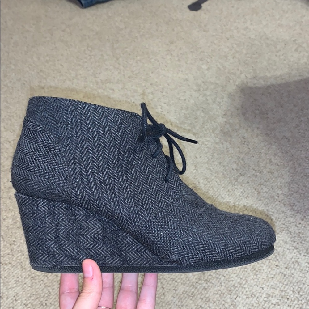 Maurices black wedge booties